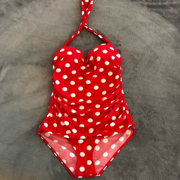 vintage polka dot bathing suit